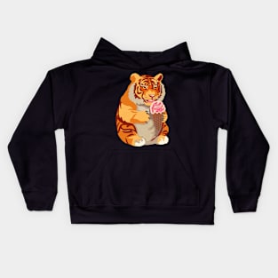 Chubby Tigers Love Parties and Icecream Kids Hoodie